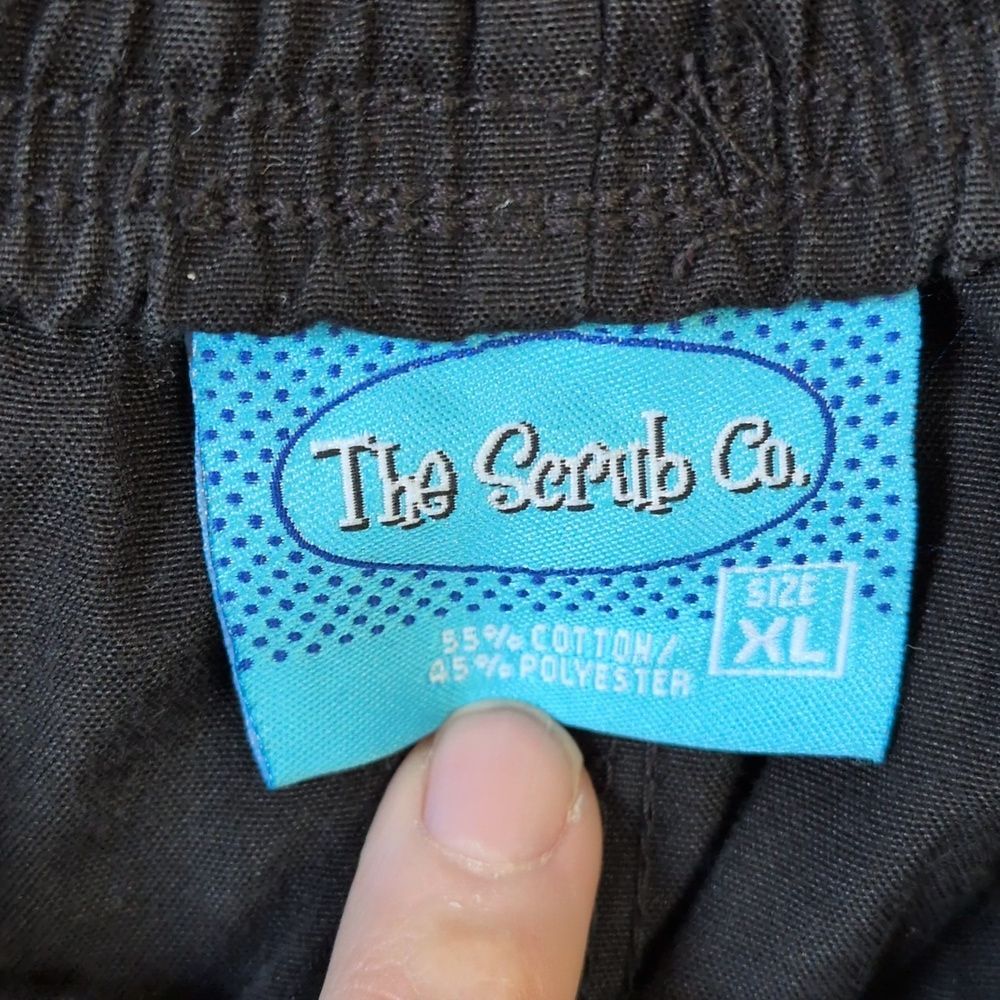 The Scrub Co Black Nurse Scrub Pants Drawstring Elastic Pockets Women's XL - Picture 4 of 4